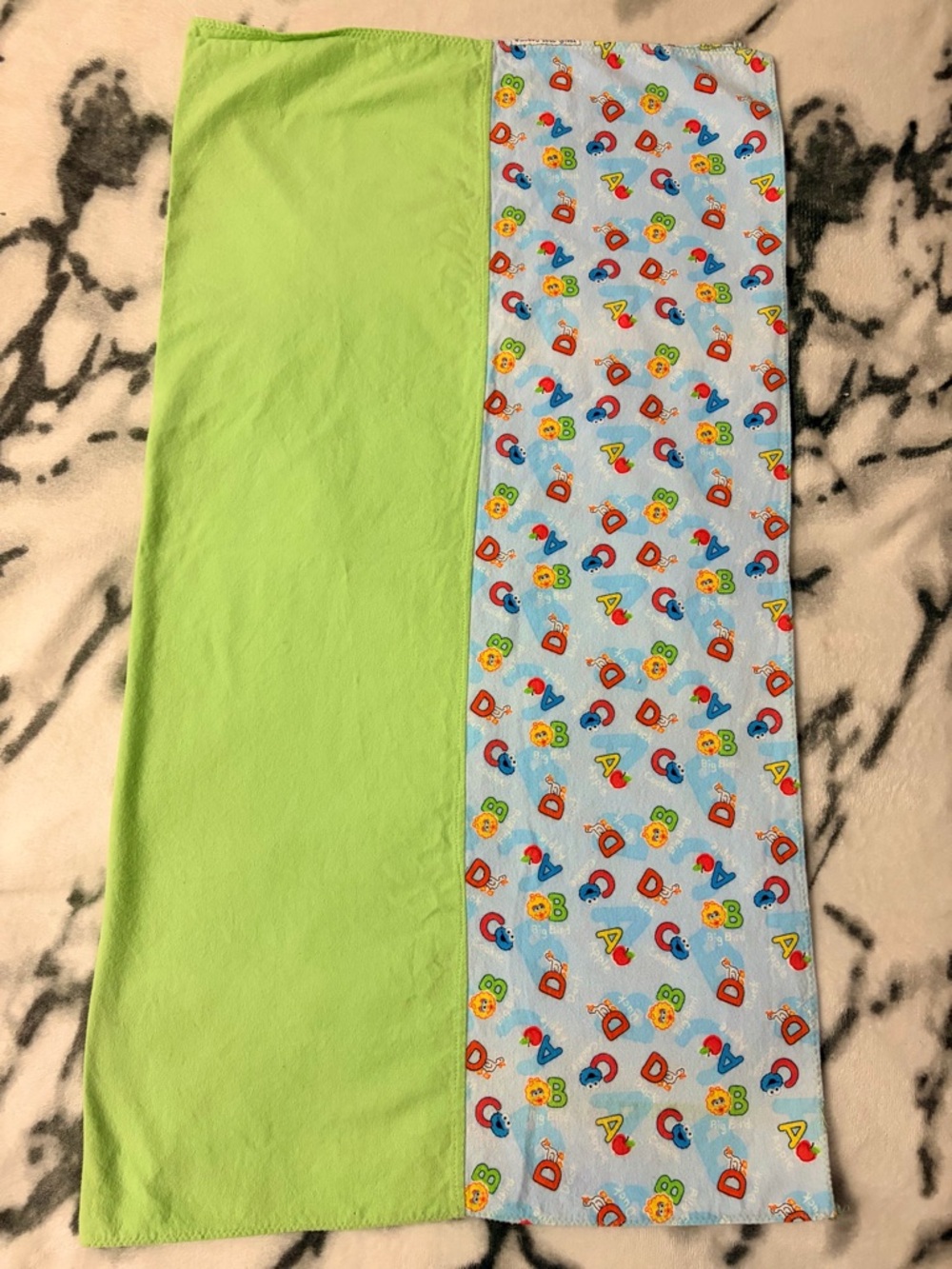 VTG Sesame Street/Big Bird/Cookie Monster ABC Baby Security/Receiving Blanket